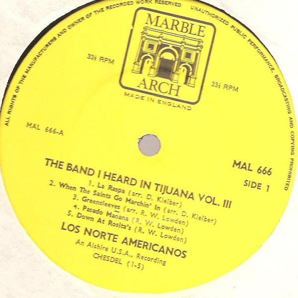 Los Norte Americanos : The Band I Heard in Tijuana Vol.3 (LP, Mono)