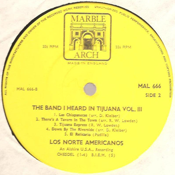 Los Norte Americanos : The Band I Heard in Tijuana Vol.3 (LP, Mono)