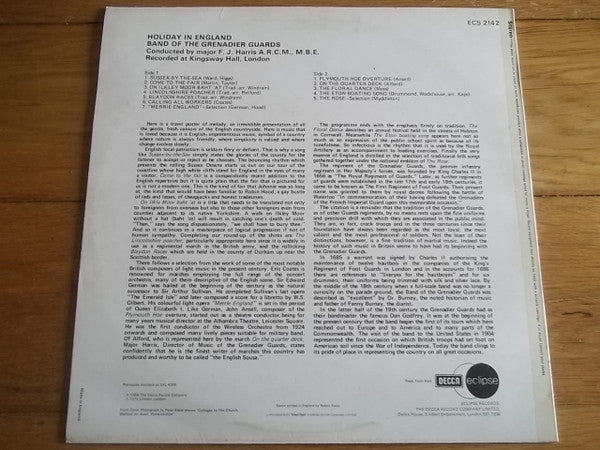 The Band Of The Grenadier Guards : Holiday In England (LP, Album)