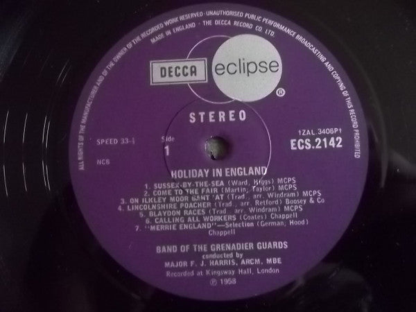 The Band Of The Grenadier Guards : Holiday In England (LP, Album)