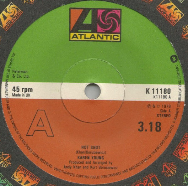 Karen Young : Hot Shot (7", Single)