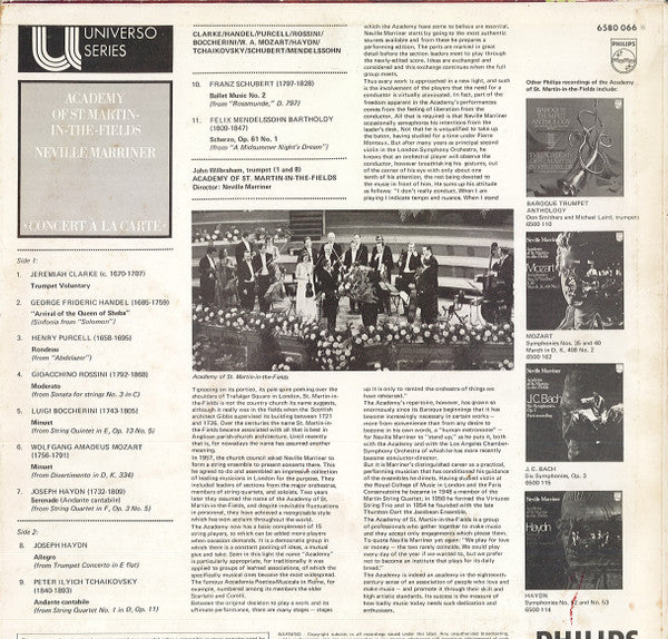 The Academy Of St. Martin-in-the-Fields : Concert A La Carte (LP, Album)