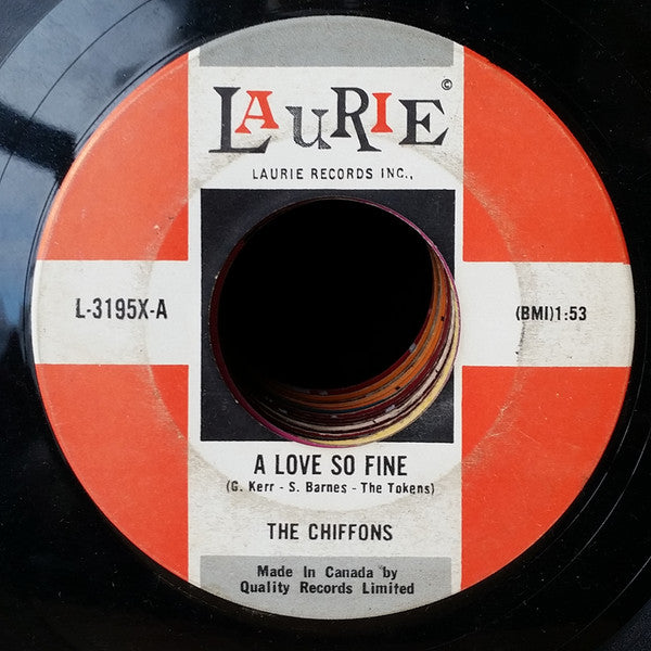 The Chiffons : A Love So Fine / Only My Friend (7", Single)