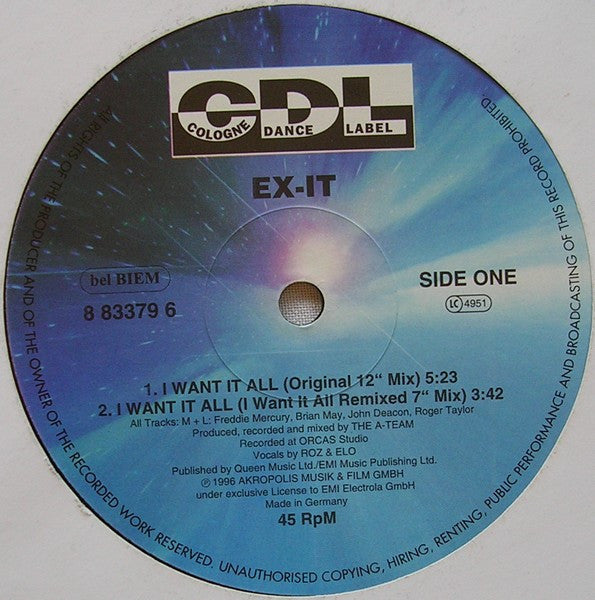 Ex-It : I Want It All (12")