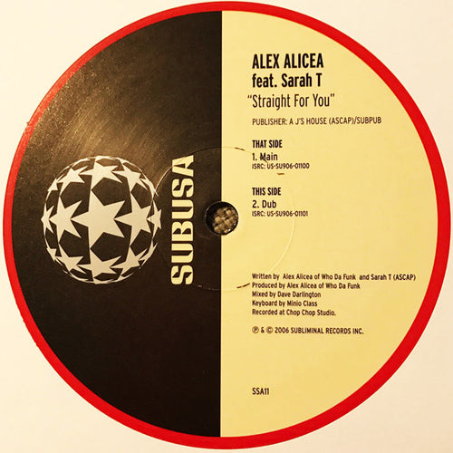 Alex Alicea : Straight For You (12")