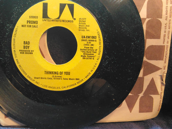 Bad Boy (9) : Thinking Of You (7", Mono, Promo)