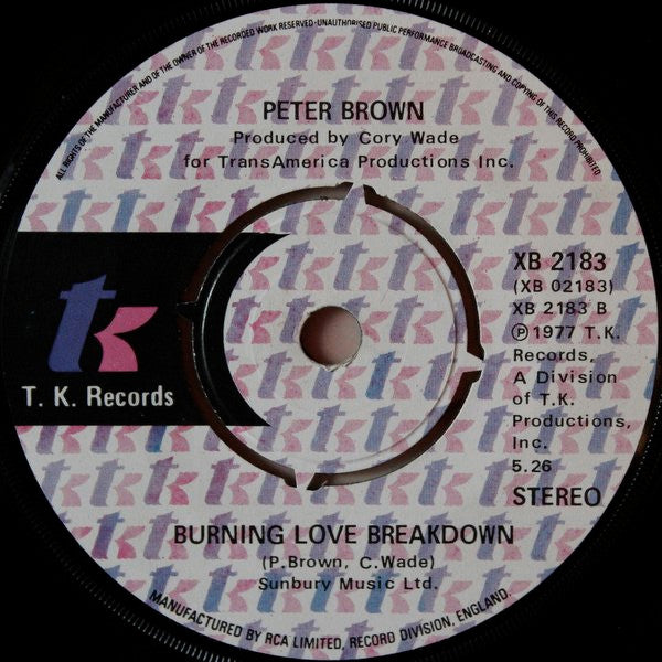 Peter Brown (2) : Do Ya Wanna Get Funky With Me (7", Single)