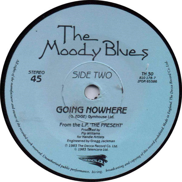 The Moody Blues : Blue World (7", Single, Pap)