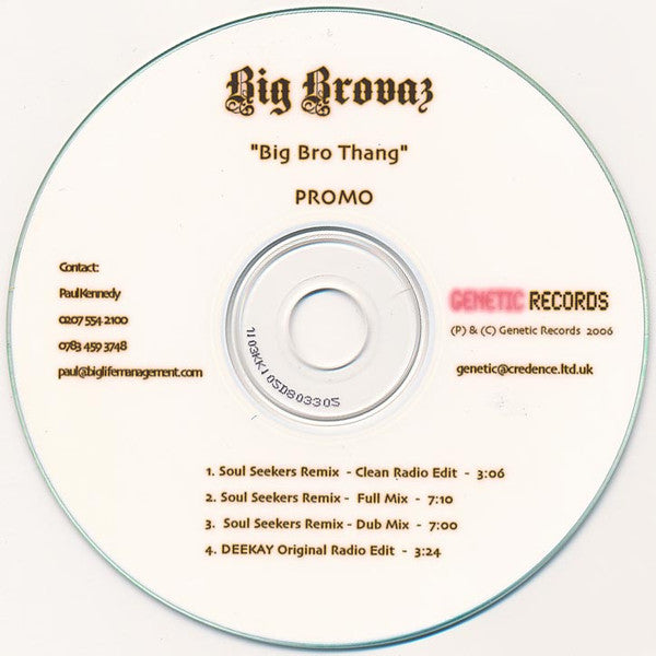 Big Brovaz : Big Bro Thang (CDr, Promo)