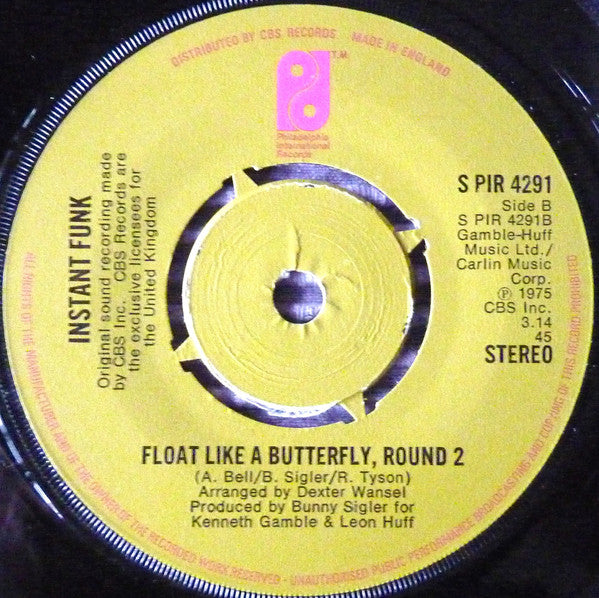 Instant Funk : Float Like A Butterfly (7", Single, Pus)