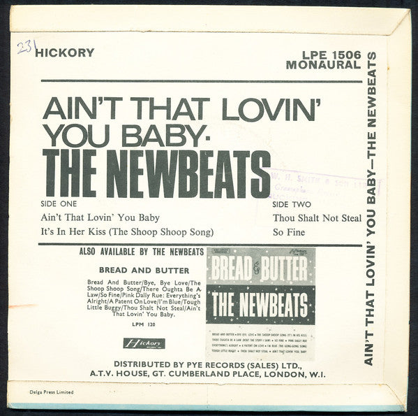 The Newbeats : Ain't That Lovin' You, Baby (7", EP, Mono)