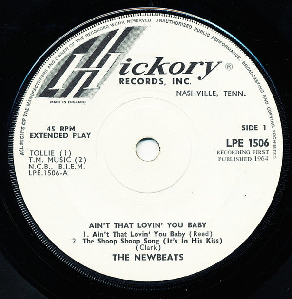 The Newbeats : Ain't That Lovin' You, Baby (7", EP, Mono)