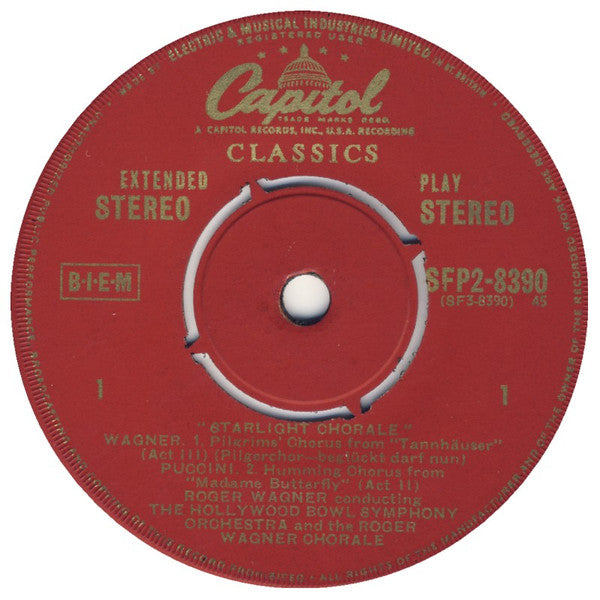 Roger Wagner, The Roger Wagner Chorale, The Hollywood Bowl Symphony Orchestra : Starlight Chorale Part 2 (7", EP)