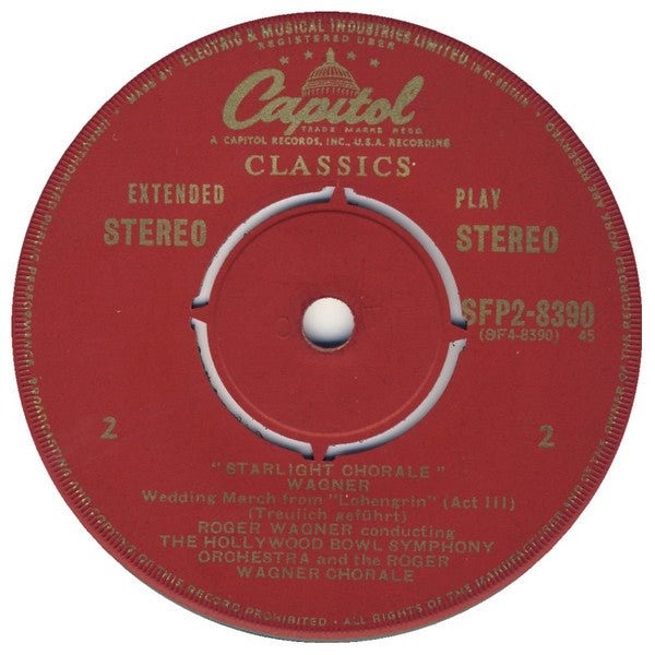 Roger Wagner, The Roger Wagner Chorale, The Hollywood Bowl Symphony Orchestra : Starlight Chorale Part 2 (7", EP)