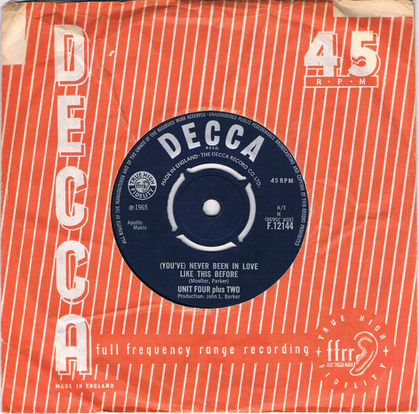 Unit Four Plus Two : (You've) Never Been In Love Like This Before (7", Single)