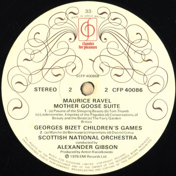 Saint-Saëns*, Ravel*, Bizet* - Scottish National Orchestra*, Alexander Gibson, Peter Katin, Philip Fowke : Carnival Of The Animals / Mother Goose Suite / Children's Games (LP)