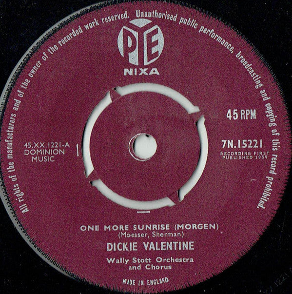 Dickie Valentine : One More Sunrise (Morgen) (7")