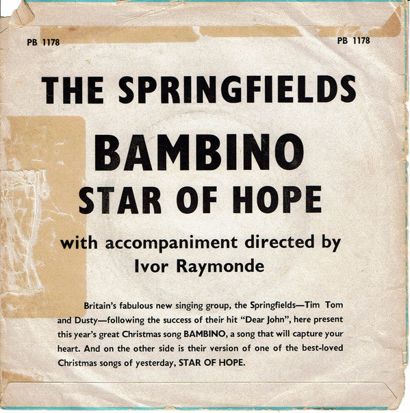 The Springfields : Bambino (7", Single, 3 P)