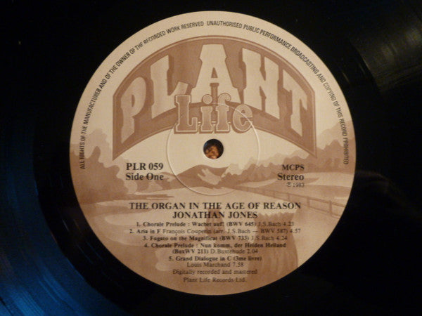 Jonathan Jones (8) : The Organ In The Age Of Reason (LP)