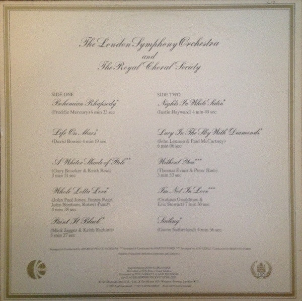 London Symphony Orchestra And The Royal Choral Society : Classic Rock (LP)