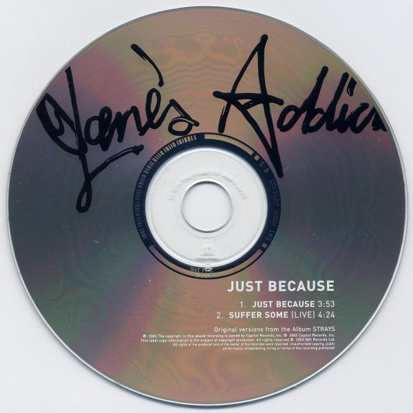 Jane's Addiction : Just Because (CD, Single)