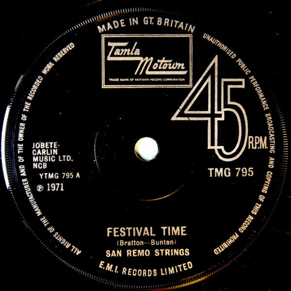 San Remo Golden Strings : Festival Time (7", Single, Sol)