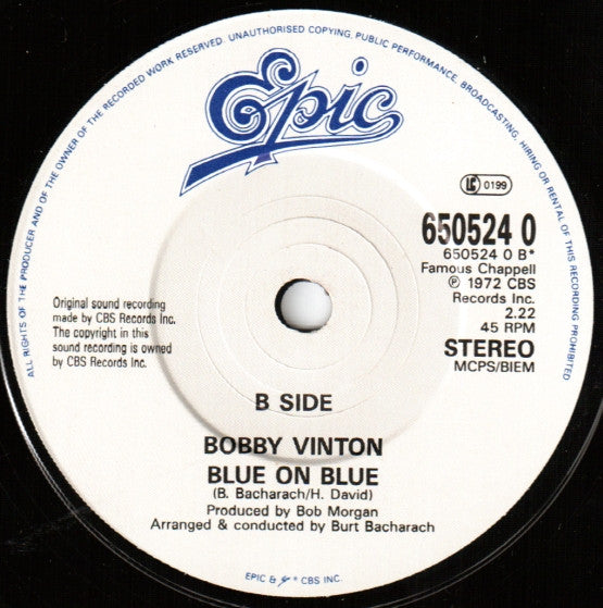 Bobby Vinton : Blue Velvet (7", Single)