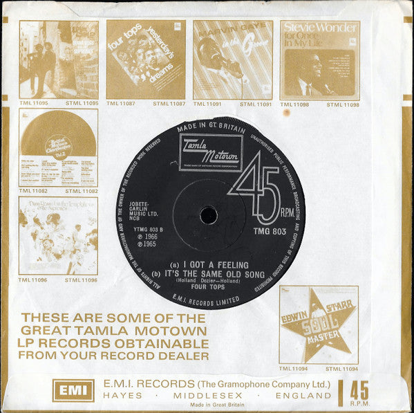 Four Tops : Bernadette   (7", Single)