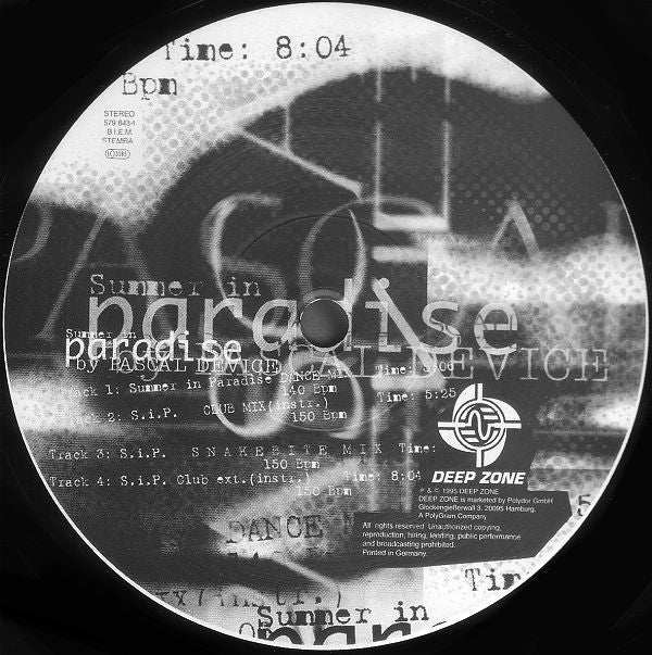 Pascal Device : Summer In Paradise (12")