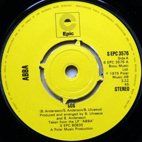ABBA : SOS (7", Single, Kno)