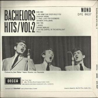 The Bachelors : Hits / Vol·2 (7", EP)