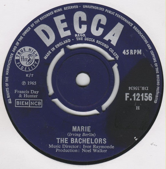 The Bachelors : Marie / You Can Tell (7", Single)