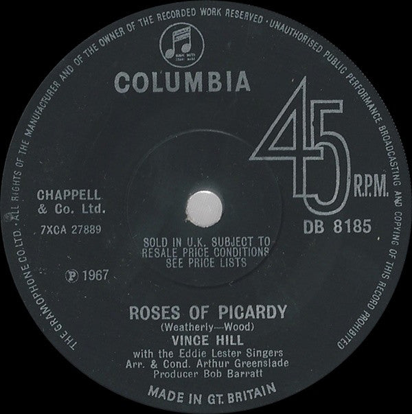 Vince Hill : Roses Of Picardy (7", Single)