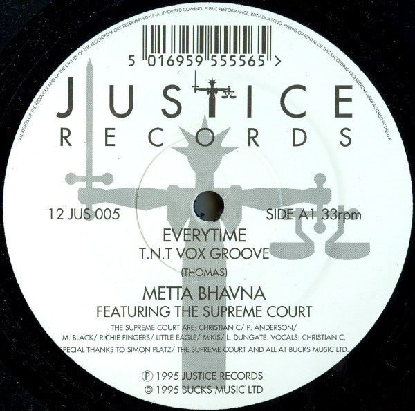 Metta Bhavna Featuring The Supreme Court : Everytime (2x12")