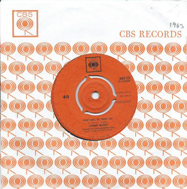 Johnny Mathis : What Will My Mary Say (7")
