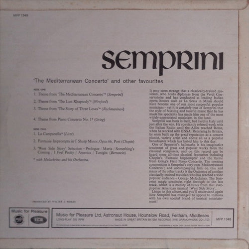 Alberto Semprini : The Mediterranean Concerto (LP)