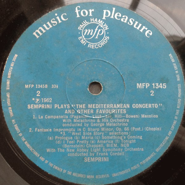 Alberto Semprini : The Mediterranean Concerto (LP)