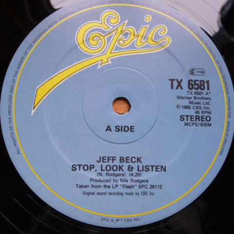 Jeff Beck : Stop Look And Listen (12", Single)