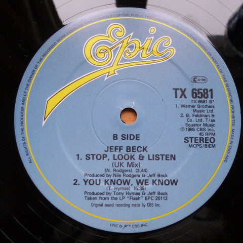 Jeff Beck : Stop Look And Listen (12", Single)