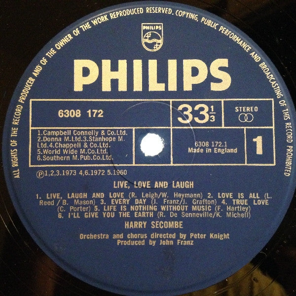 Harry Secombe : Live, Love & Laugh (LP, Album)