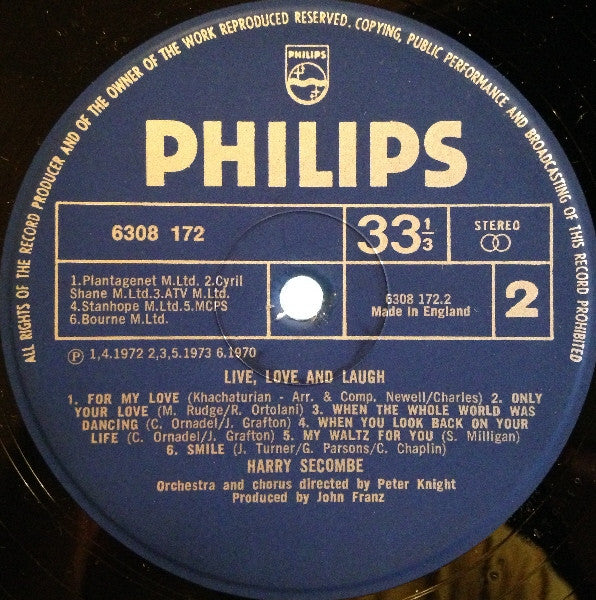 Harry Secombe : Live, Love & Laugh (LP, Album)