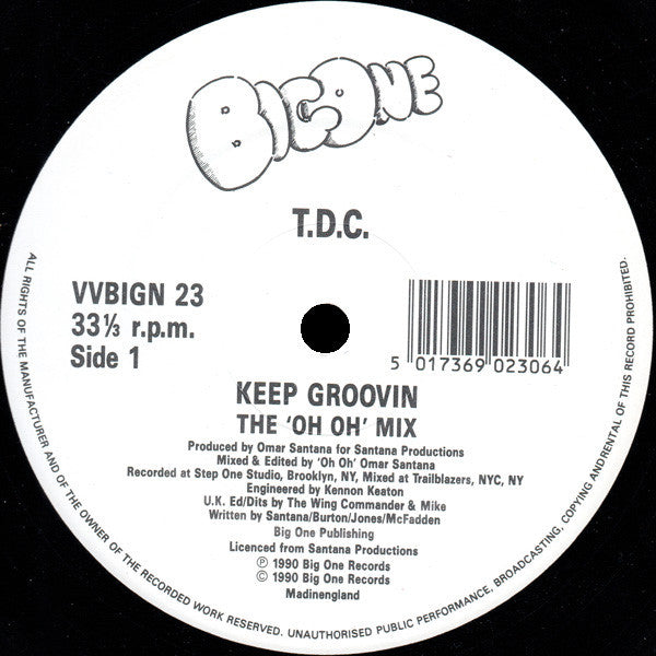 T.D.C. : Keep Groovin (Remix) (12", Maxi)