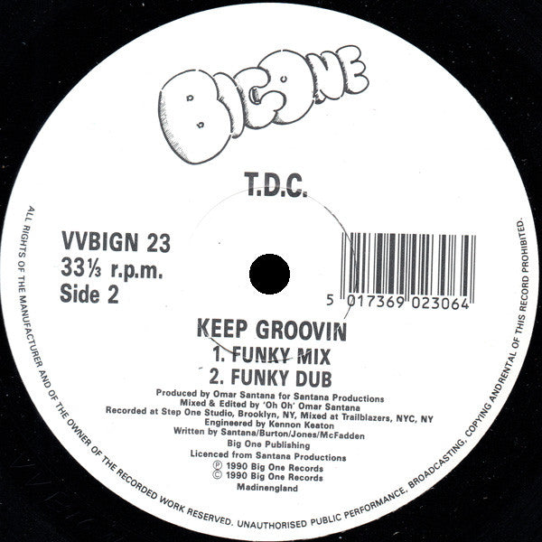 T.D.C. : Keep Groovin (Remix) (12", Maxi)