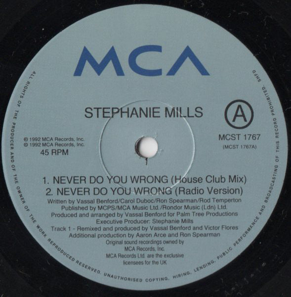 Stephanie Mills : Never Do You Wrong (12", Single)