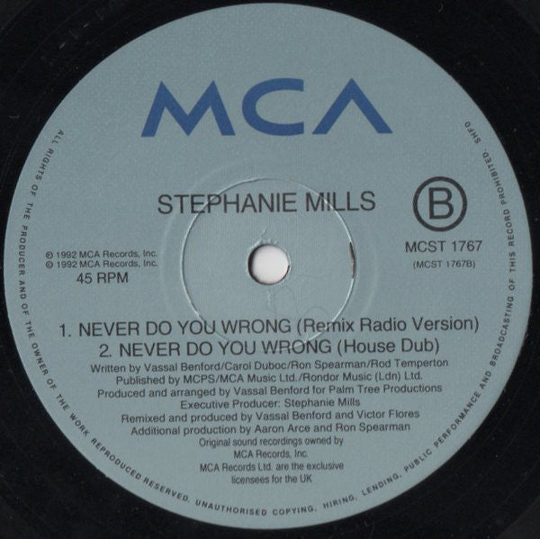 Stephanie Mills : Never Do You Wrong (12", Single)