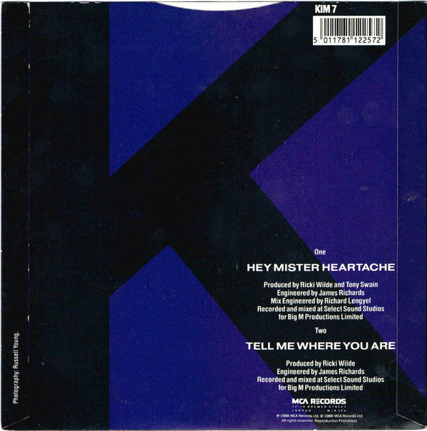 Kim Wilde : Hey Mister Heartache (7", Single, Inj)