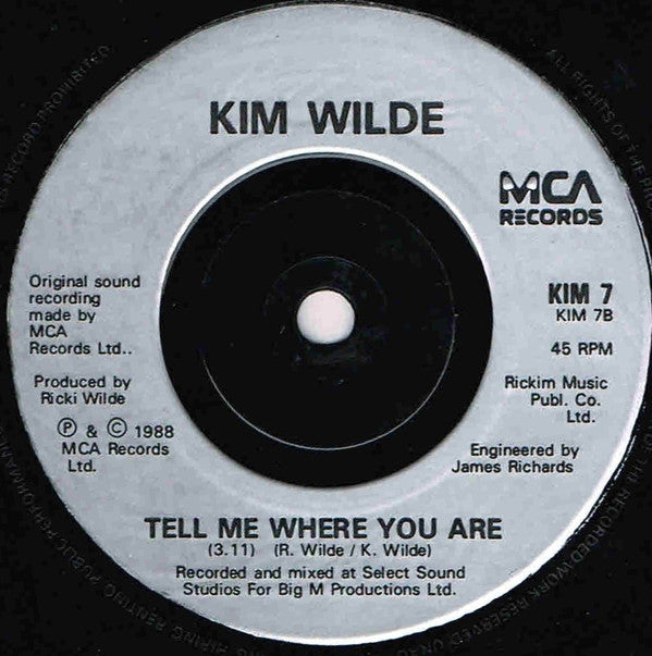 Kim Wilde : Hey Mister Heartache (7", Single, Inj)