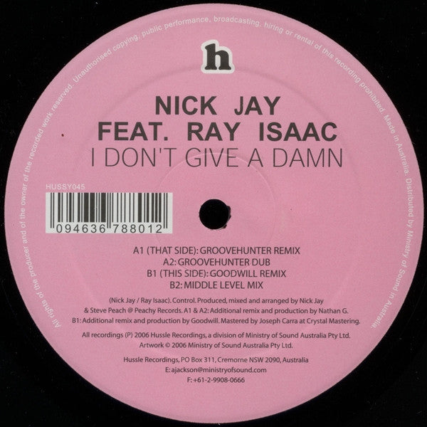 Nick Jay Feat. Ray Isaac : I Don't Give A Damn (12")