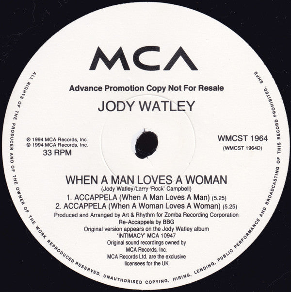 Jody Watley : When A Man Loves A Woman (2x12", Advance, Promo)