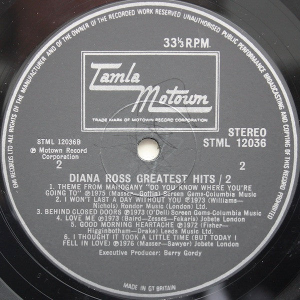 Diana Ross : Diana Ross' Greatest Hits / 2 (LP, Comp, Tex)